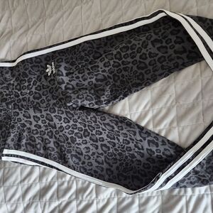 Adidas Black Leopard Print Track Pants